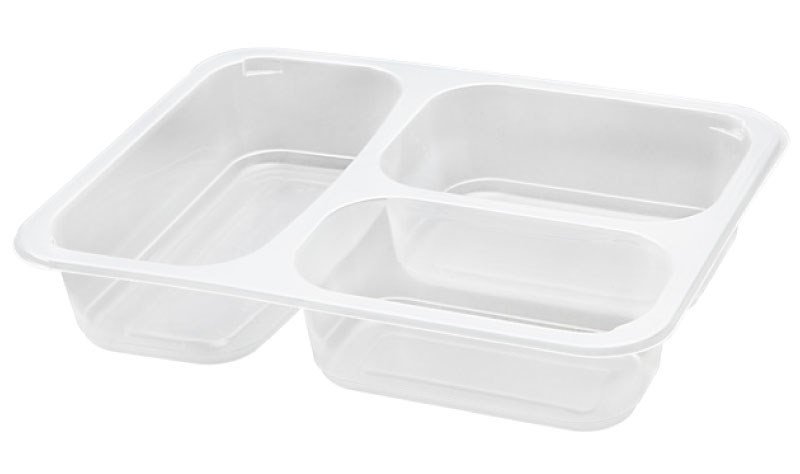 3 Bölmeli Mikrodalga Yemek Kabı V415-1 ( 50 Adet )