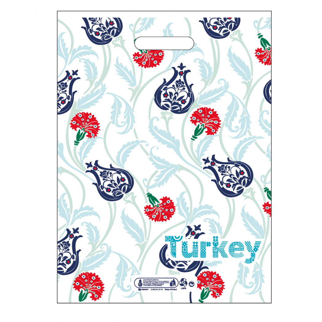 33x45 Çok Renkli Takviyeli Poşet 3 NO( 50 Adet )