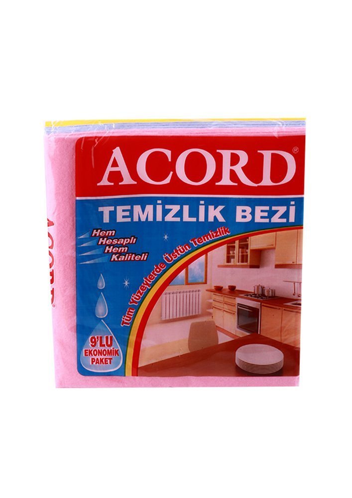 Acord 9'lu Temizlik Bezi 35x37 cm (1 Paket)