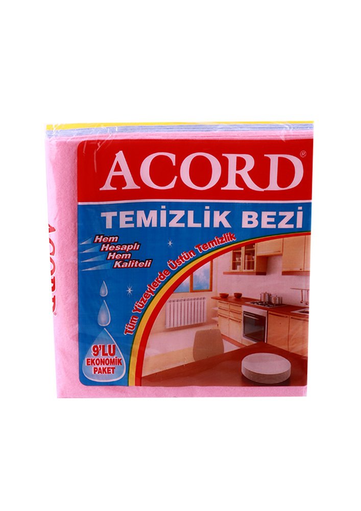 Acord 9'lu Temizlik Bezi 35x37Cm (40 Paket)