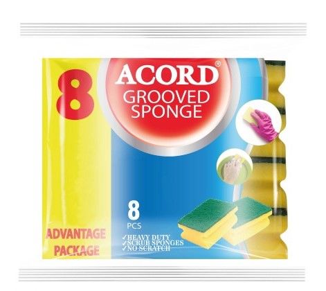 Acord Oluklu Bulaşık Süngeri ( 8'li )