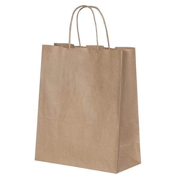Büküm Saplı Kağıt Çanta Esmer Kraft  22x28x10 cm ( 100 Adet )