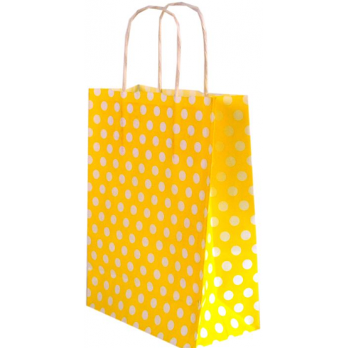 Büküm Saplı Kağıt Çanta Puantiyeli 25x30x12 cm ( 100 Adet )