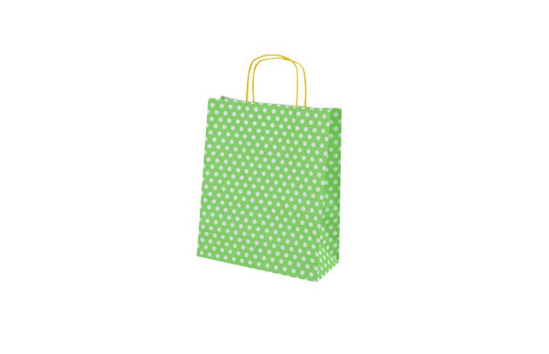 Büküm Saplı Kağıt Çanta Puantiyeli 25x30x12 cm ( 100 Adet )
