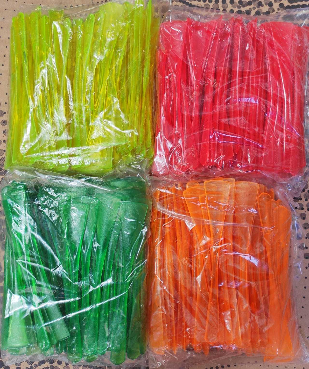 Lüks Plastik Dondurma Kaşığı Renkli ( 100 Adet )