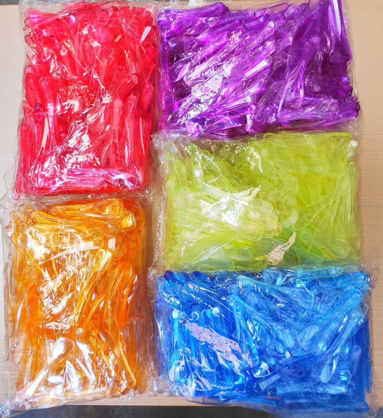 Plastik Panda Kaşık Renkli ( 7500 Adet )