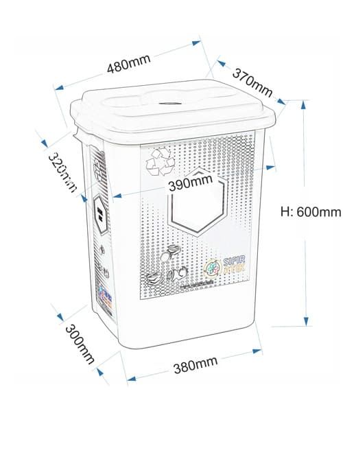 Sıfır Atık Kovası 5'li Set (70 LT)