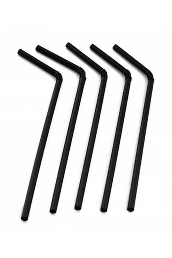 Siyah Körüklü Pipet ( 200 lü x 50 Paket )